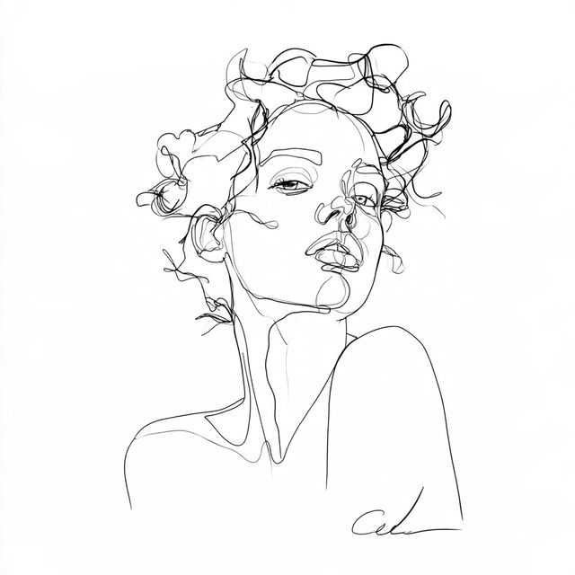 One line art style, Midjourney V8.2, render 3 of 4