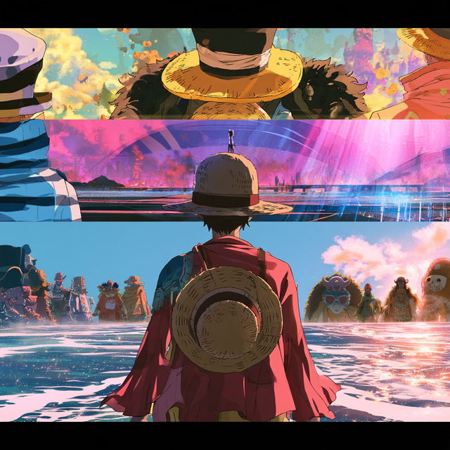 One Piece style, Midjourney V8.2, render 1 of 4