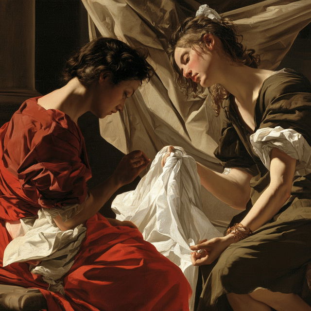 Orazio Gentileschi style, Midjourney V8.2, render 2 of 4