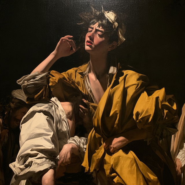 Orazio Gentileschi style, Midjourney V8.2, render 4 of 4