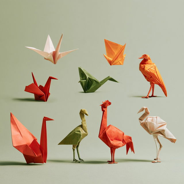 Origami style, Midjourney V8.2, render 2 of 4