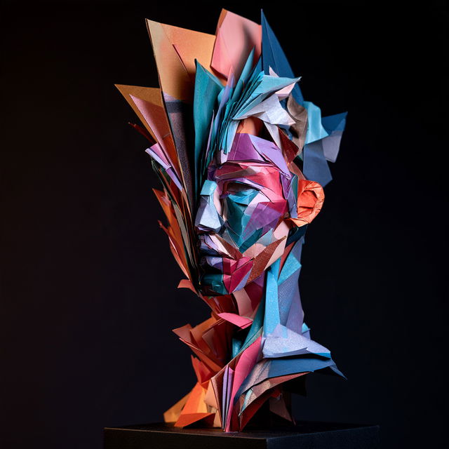 Origami style, Midjourney V8.2, render 3 of 4