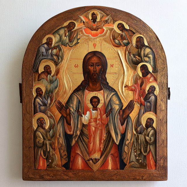 Orthodox icon style, Midjourney V8.2, render 2 of 4