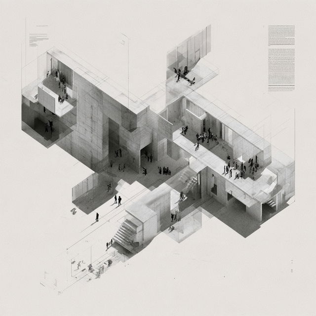 Orthographic view style, Midjourney V8.2, render 3 of 4