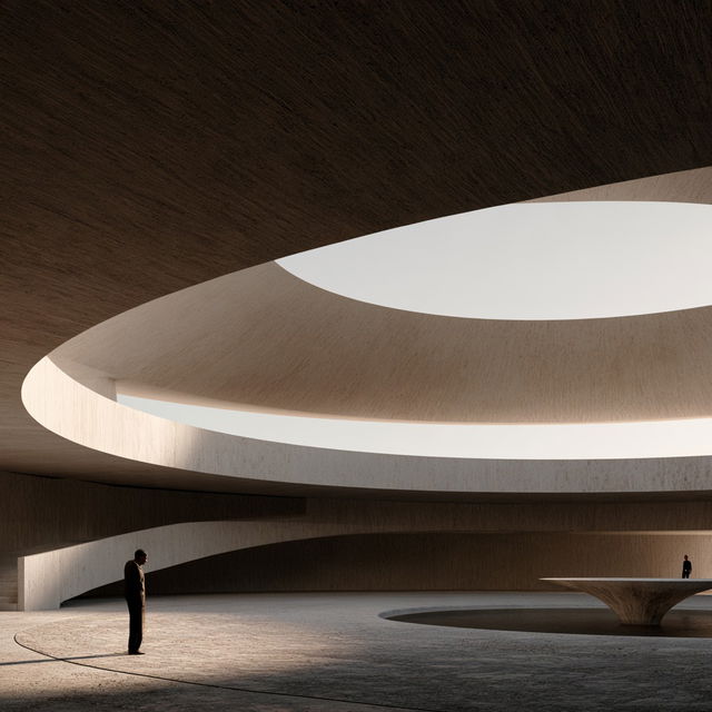Oscar Niemeyer style, Midjourney V8.2, render 1 of 4