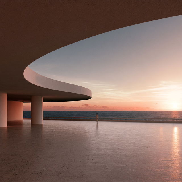 Oscar Niemeyer style, Midjourney V8.2, render 4 of 4