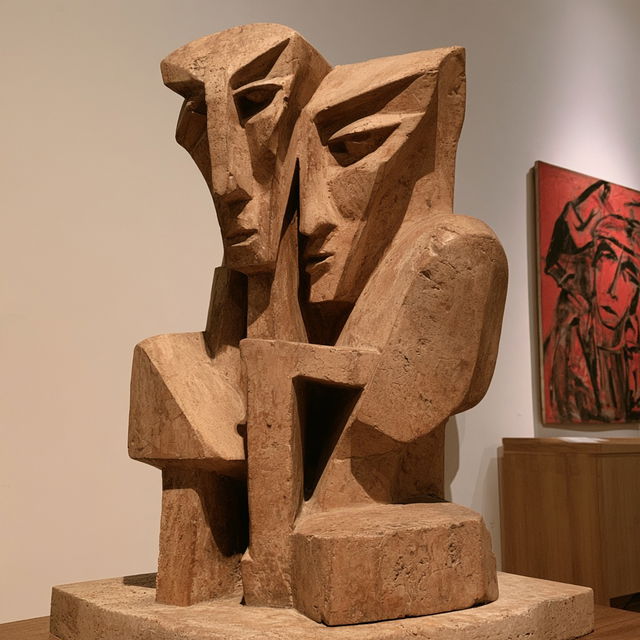 Ossip Zadkine style, Midjourney V8.2, render 1 of 4