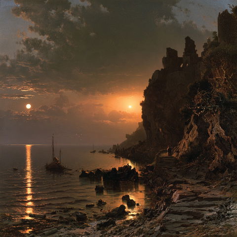 Oswald Achenbach style (Painters), Midjourney V8.2