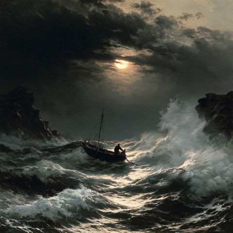 Oswald Achenbach style (Painters), Midjourney V8.2