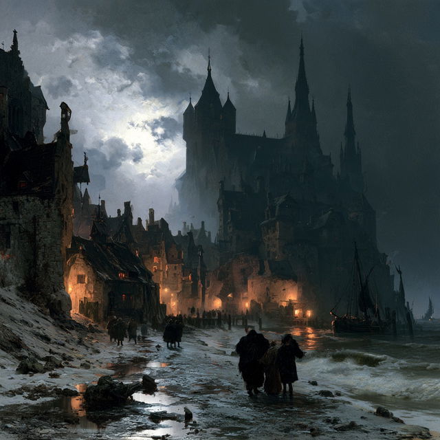 Oswald Achenbach style, Midjourney V8.2, render 3 of 4