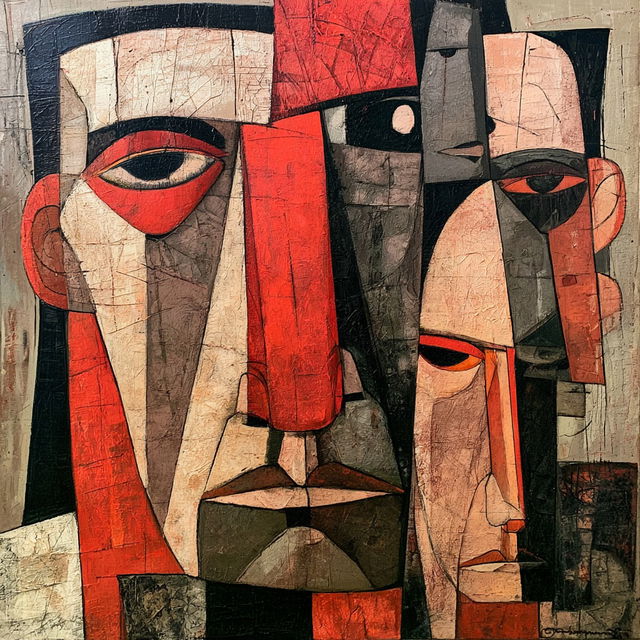 Oswaldo Guayasamin style, Midjourney V8.2, render 3 of 4