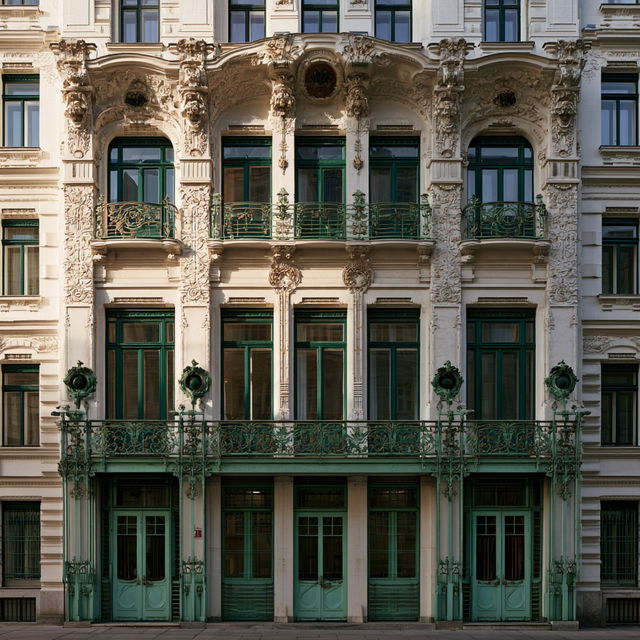 Otto Wagner style, Midjourney V8.2, render 4 of 4