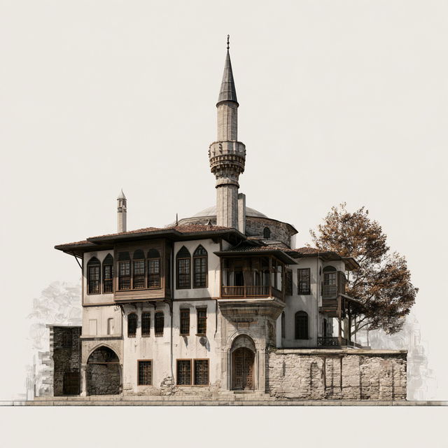 Ottoman architecture style, Midjourney V8.2, render 1 of 4