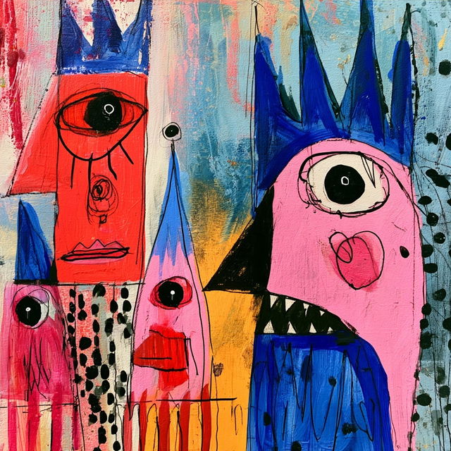 Outsider art style, Midjourney V8.2, render 4 of 4