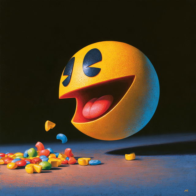 Pac-Man style, Midjourney V8.2, render 4 of 4