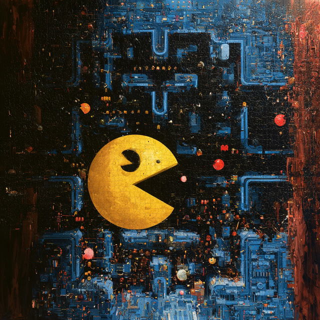 Pac-Man style, Midjourney V8.2, render 3 of 4