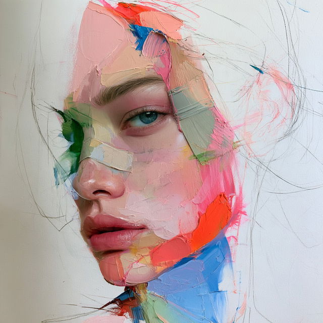 Palette knife drawing style, Midjourney V8.2, render 3 of 4