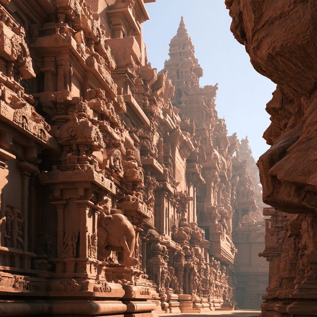 Pallava architecture style, Midjourney V8.2, render 4 of 4