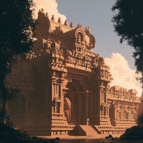 Pallava architecture style (Genres), Midjourney V8.2