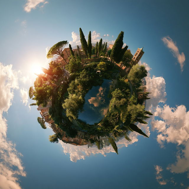 Panoramic view style, Midjourney V8.2, render 3 of 4