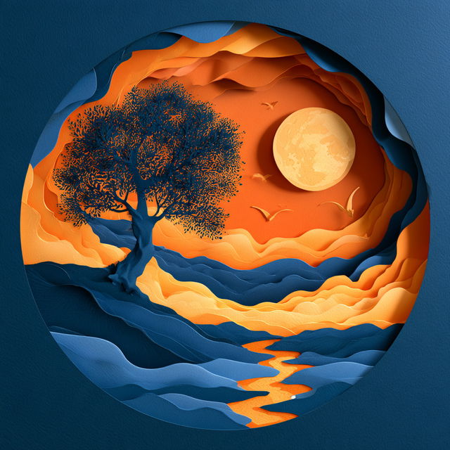 Paper cutout style, Midjourney V8.2, render 2 of 4