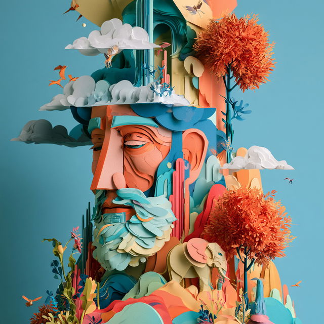 Paper cutout style, Midjourney V8.2, render 4 of 4