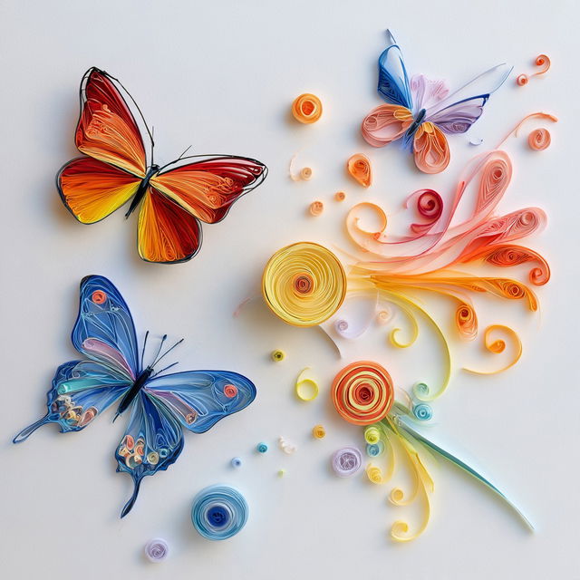 Paper quilling style, Midjourney V8.2, render 2 of 4