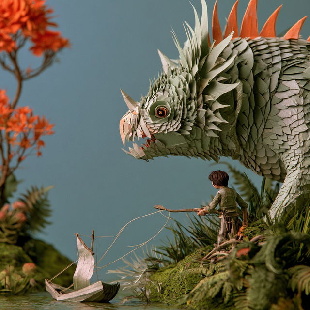 Papercraft style, Midjourney V8.2, render 2 of 4