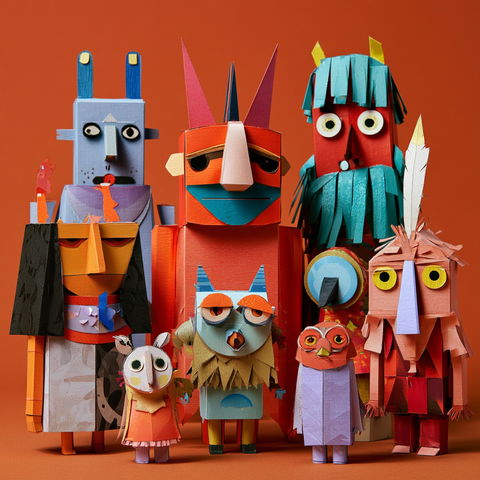 Papercraft style (Techniques), Midjourney V8.2