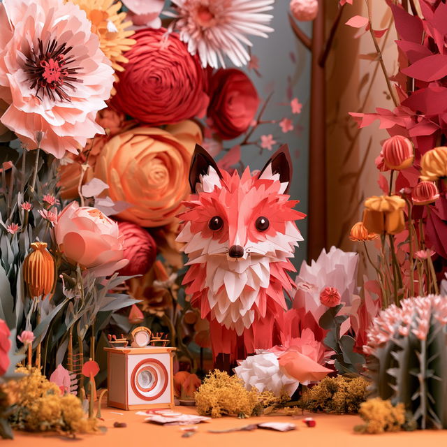 Papercraft style, Midjourney V8.2, render 3 of 4