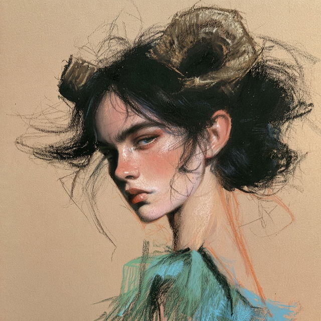 Pastel drawing style, Midjourney V8.2, render 3 of 4