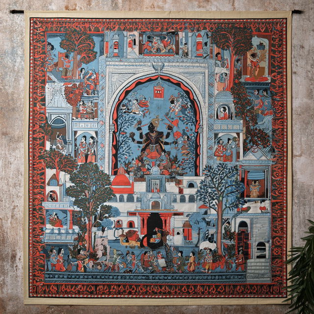 Patachitra painting style, Midjourney V8.2, render 4 of 4