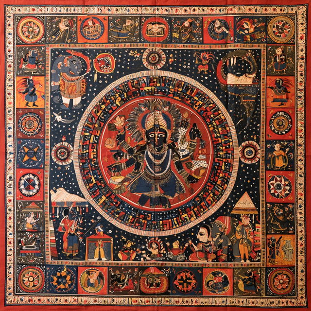 Patachitra painting style, Midjourney V8.2, render 3 of 4
