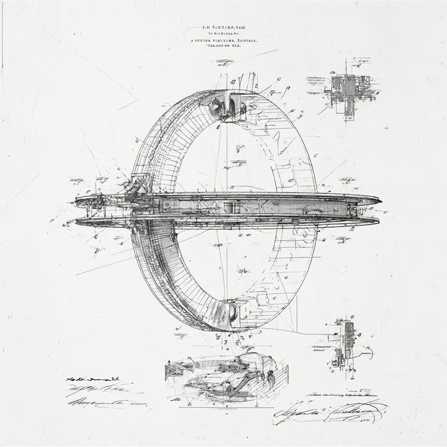 Patent drawing style, Midjourney V8.2, render 3 of 4