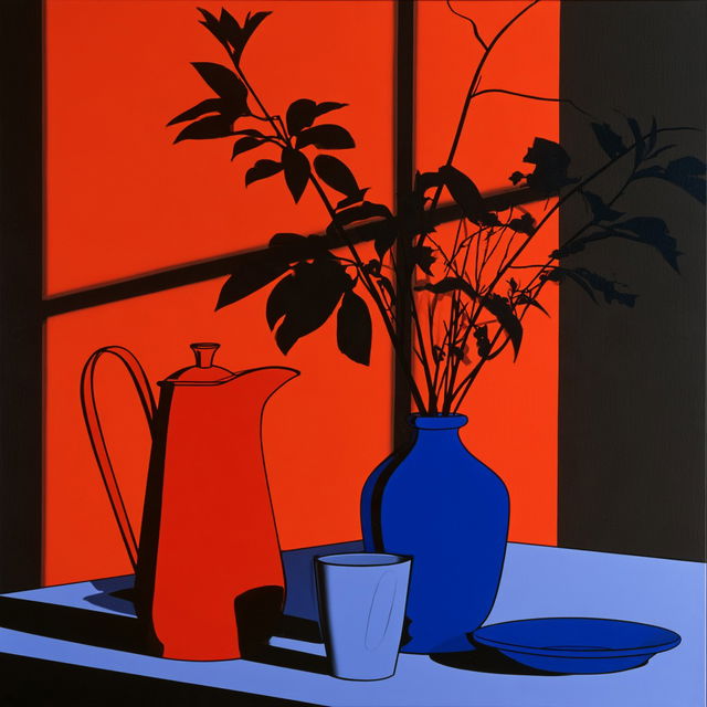 Patrick Caulfield style, Midjourney V8.2, render 2 of 4