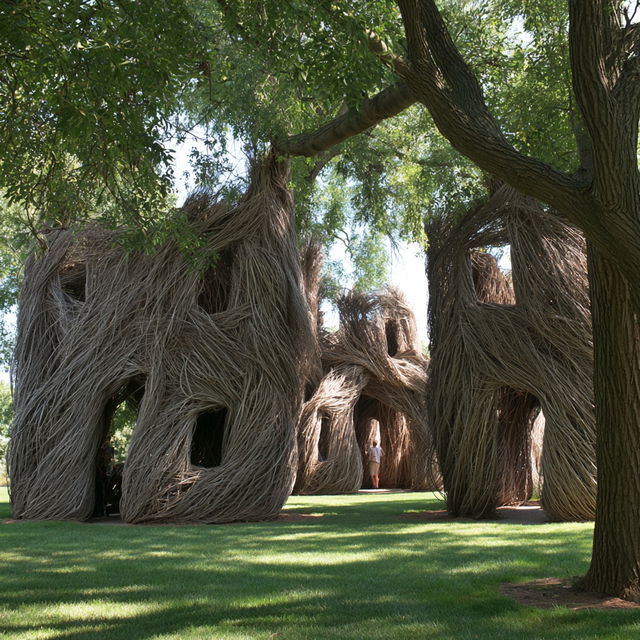 Patrick Dougherty style, Midjourney V8.2, render 3 of 4