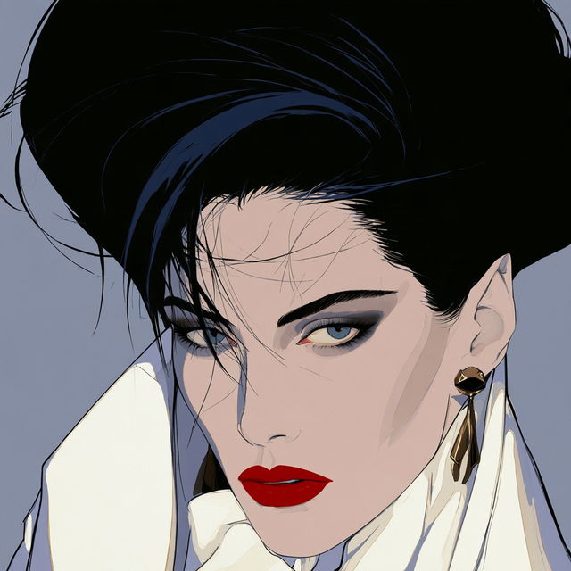 Patrick Nagel style, Midjourney V8.2, render 1 of 4
