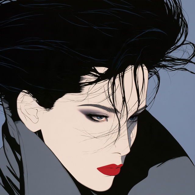 Patrick Nagel style, Midjourney V8.2, render 4 of 4