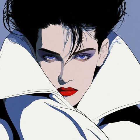Patrick Nagel style (Illustrators), Midjourney V8.2