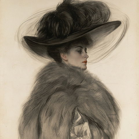 Paul-Cesar Helleu style (Painters), Midjourney V8.2