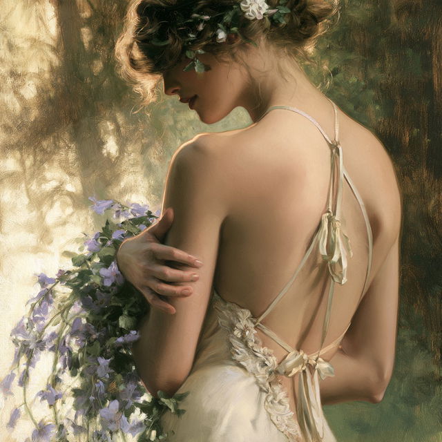 Paul Chabas style, Midjourney V8.2, render 4 of 4