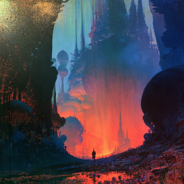 Paul Lehr style, Midjourney V8.2, render 1 of 4