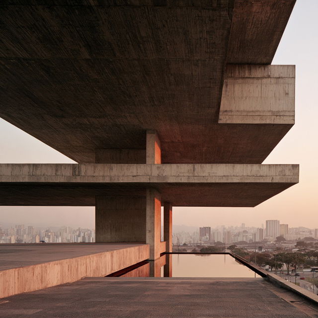 Paulo Mendes da Rocha style, Midjourney V8.2, render 2 of 4