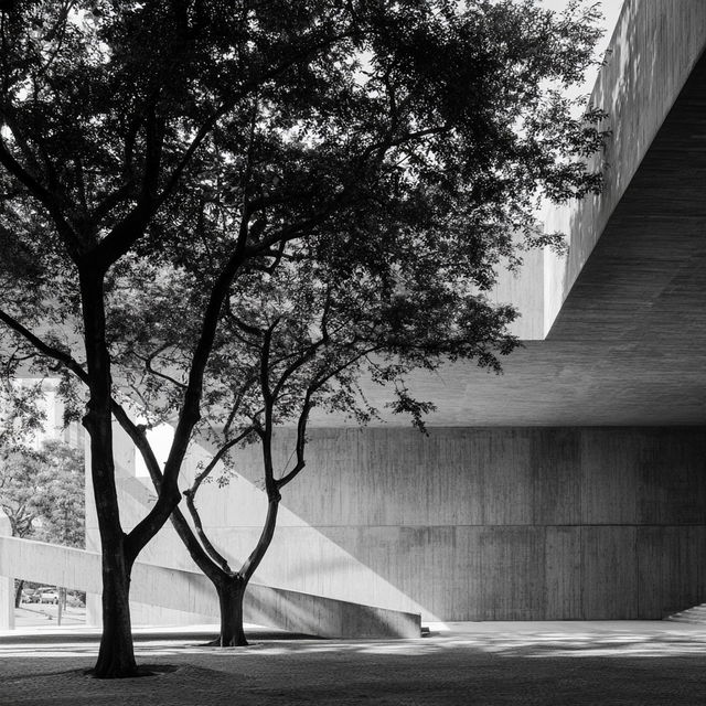 Paulo Mendes da Rocha style, Midjourney V8.2, render 4 of 4