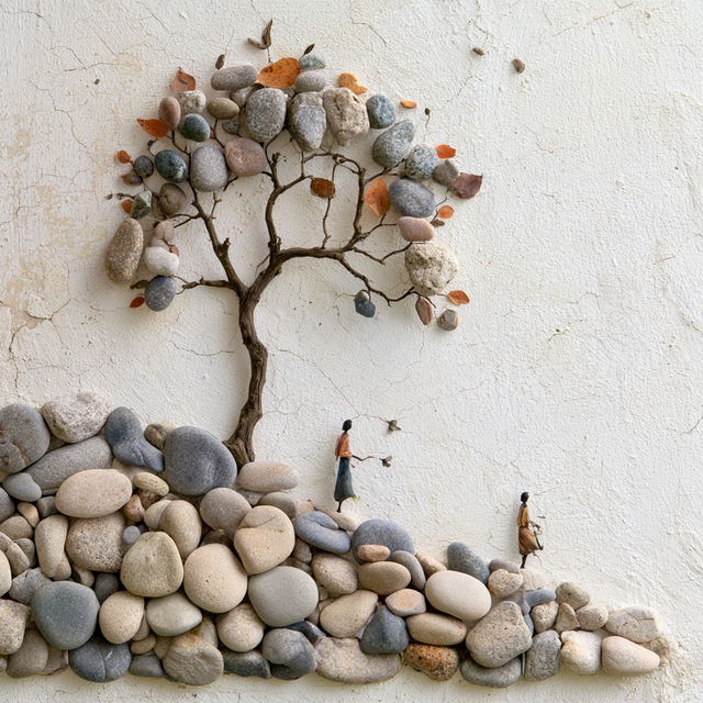 Pebble art style, Midjourney V8.2, render 2 of 4