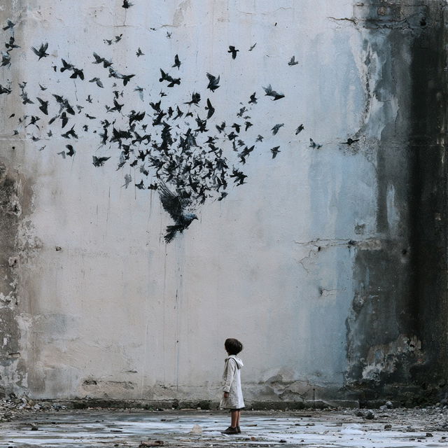 Pejac style, Midjourney V8.2, render 2 of 4
