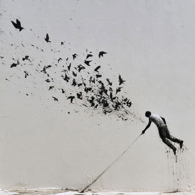 Pejac style, Midjourney V8.2, render 4 of 4