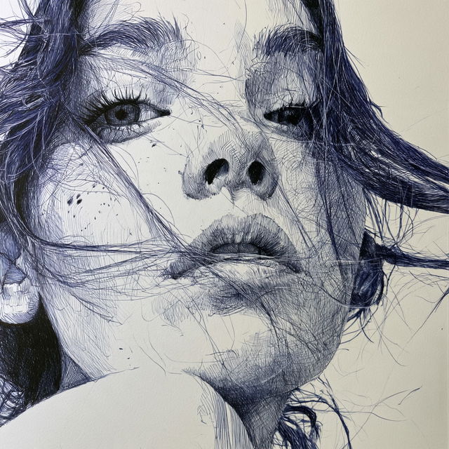 Pen drawing style, Midjourney V8.2, render 4 of 4
