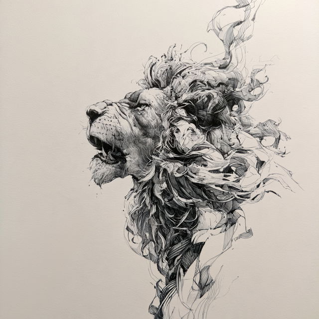 Pen drawing style, Midjourney V8.2, render 3 of 4