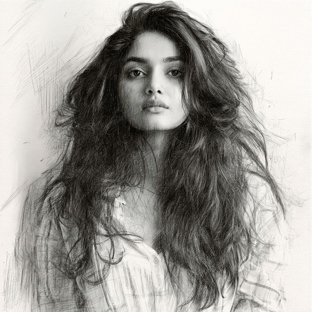 Pencil drawing style, Midjourney V8.2, render 2 of 4